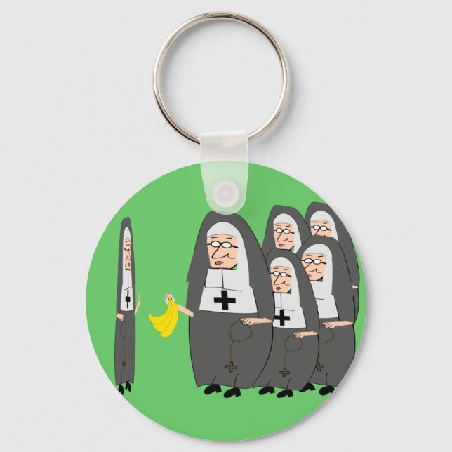 Katholic Nun Spaß "Fat Sisters" Schlüsselanhänger (Vorderseite)