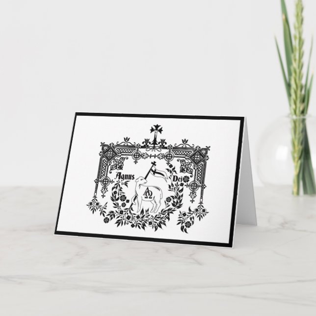 Katholik Agnus Dei Lamb Gottes Feiertagskarte (Vorderseite)
