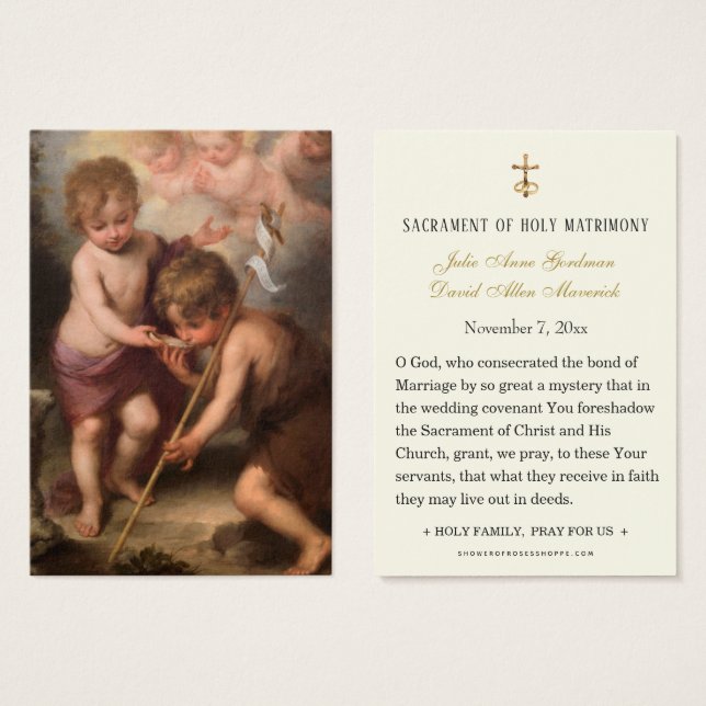 Katholik John the Baptist Wedding Holy Card (Vorne & Hinten)
