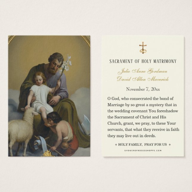 Katholik John the Baptist Wedding Holy Card (Vorne & Hinten)