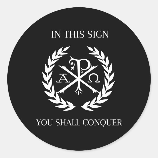 katholisch Christlich Chi Rho Alpha Omega Runder Aufkleber (Vorderseite)