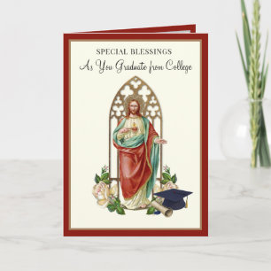 Katholische Abschlussfeier Sacred Heart Rosen Karte
