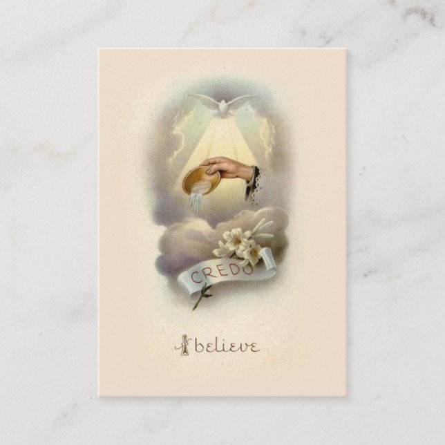 Katholische Baby-Baptismal Erinnerungs-heilige Visitenkarte (Vorderseite)