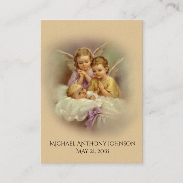 Katholische Baby-Baptismal Erinnerungs-heilige Visitenkarte (Vorderseite)