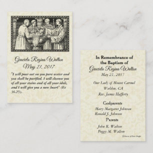 Katholische Baby-Baptismal Erinnerungs-heilige Visitenkarte
