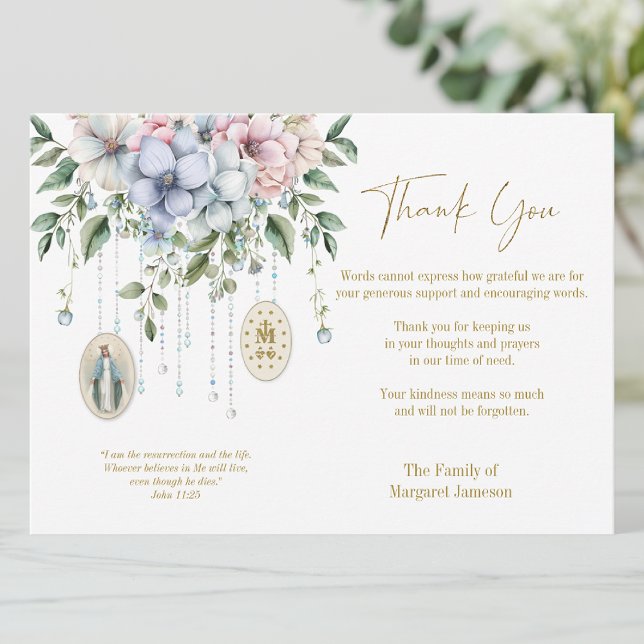 Katholische Beerdigung Beileid Beileid Mary Dankeskarte (Von Creator hochgeladen)