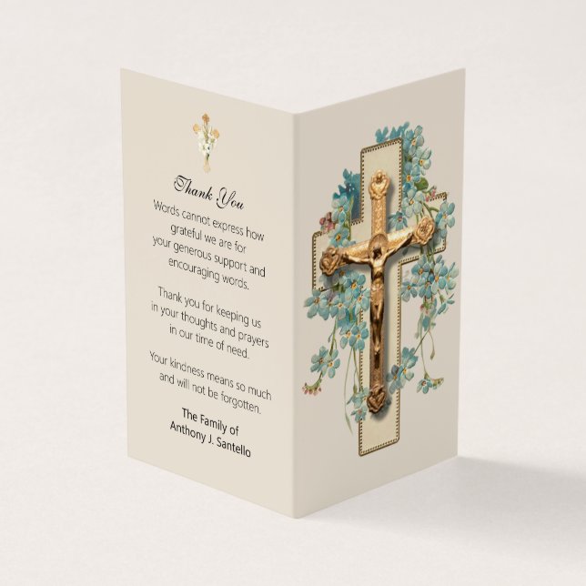 Katholische Beerdigung Gold Crucifix Gebet Fotokar Visitenkarten (Vorderseite)