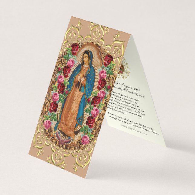 Katholische Beerdigung Guadalupe Gebet Heilige Kar Visitenkarten (Vorderseite)