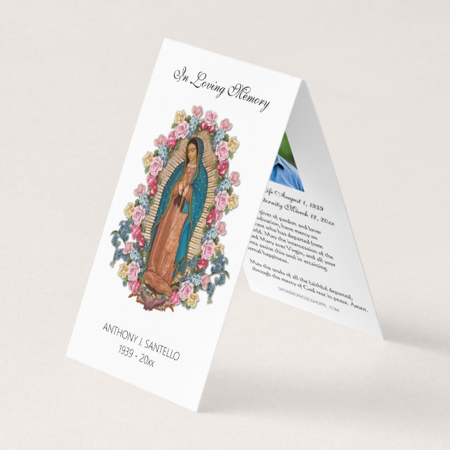 Katholische Beerdigung Guadalupe Gebet Heilige Kar Visitenkarten (Vorderseite)