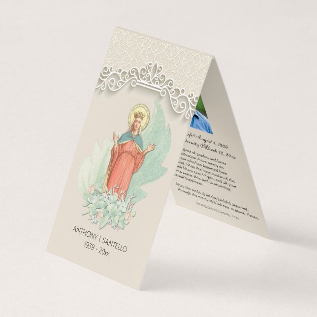 Katholische Beerdigung Jungfrau Mary Gebet Heilige Visitenkarten (Vorderseite)