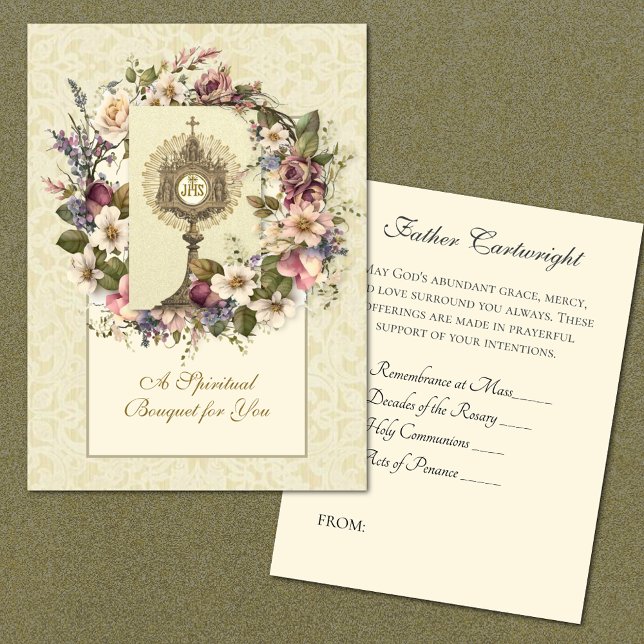 Katholische Blumengymnastik Bouquet Holocards Mitteilungskarte (Von Creator hochgeladen)