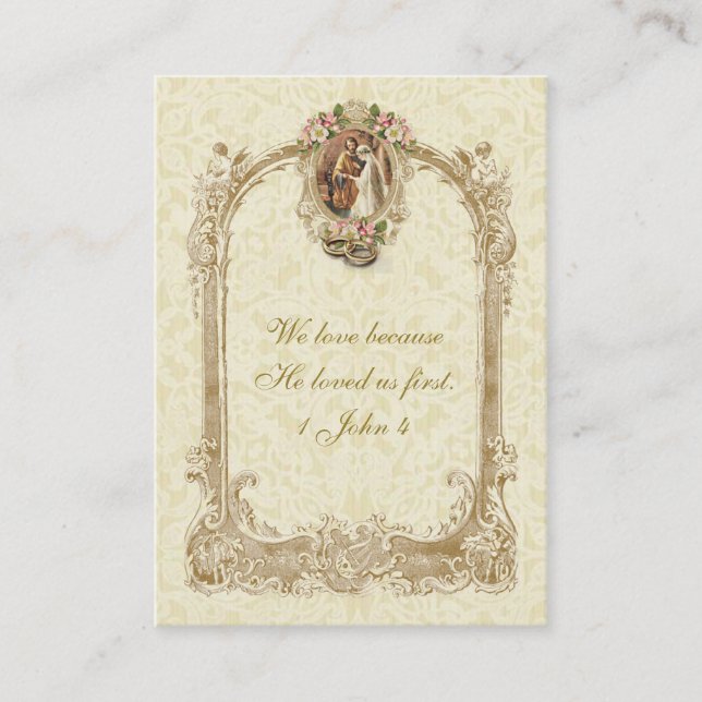 Katholische Christliche Gastgeschenk Hochzeit Visitenkarte (Vorderseite)