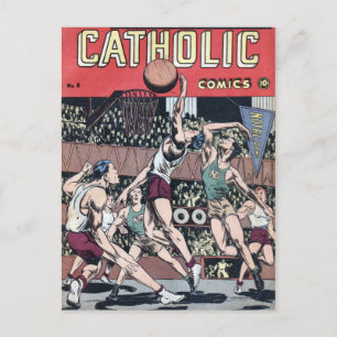 Katholische Comics Basketball Postkarte
