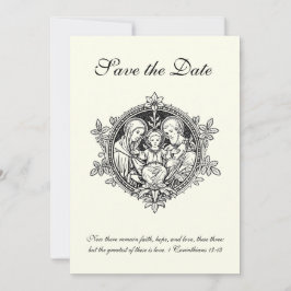 Katholische Elegant Elfenbeinheilige Familie Save  The Date