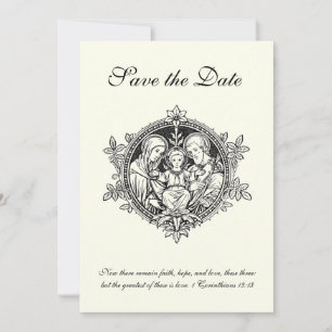 Katholische Elegant Elfenbeinheilige Familie Save  The Date