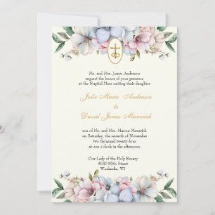 Katholische Elegante Hochzeit Einladung