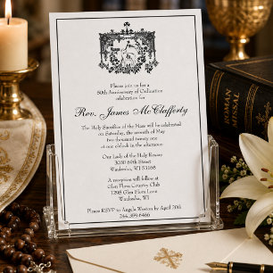 Katholische elegante Priesterweihe-Jubiläumseinlad Einladung