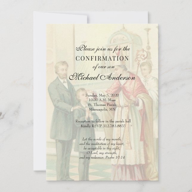 Katholische Elegante Sacrament of Confirmation Einladung (Vorderseite)