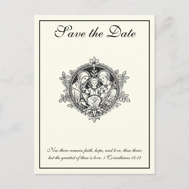 Katholische Elfenbeinküste Elegant SAVE THE DATE  Ankündigungspostkarte (Vorderseite)
