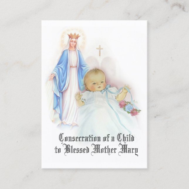 Katholische Erpressung Gebet des Kindes an Maria Visitenkarte (Vorderseite)