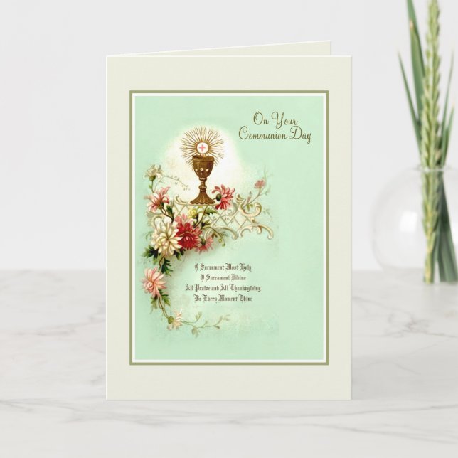 Katholische Erste Heilige Kommune Vintag Feiertagskarte (Vorderseite)