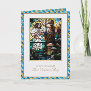 Katholische Erwachsenentaufe religiöses Buntglas Karte