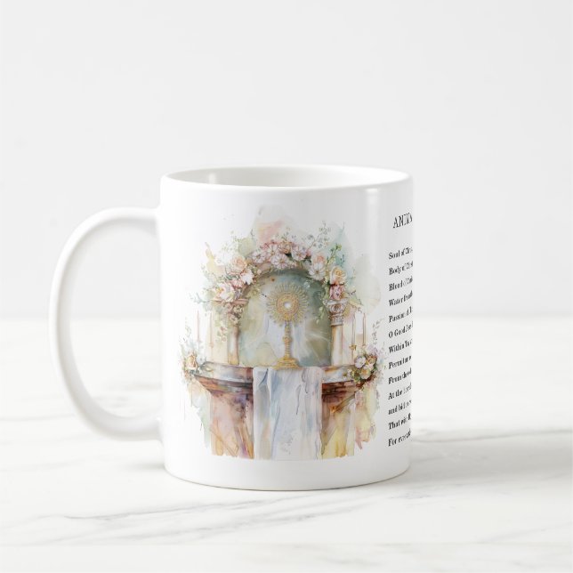 Katholische Eucharistin Adoration Anima Christi Ge Kaffeetasse (Links)