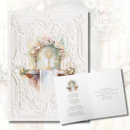 Katholische Eucharistische Aquarellschrift Gebet Karte