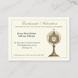 Katholische Eucharistische Bewunderung Jesus Gebet Visitenkarte