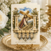 Katholische Fastenkarte Jesus trägt das Kreuz