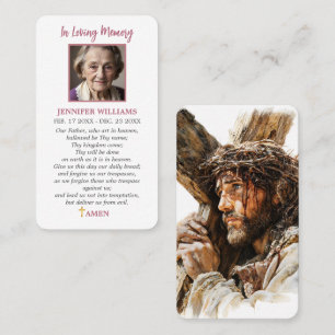 Katholische Foto-Gebetskarte Jesus am Kreuz Visitenkarte