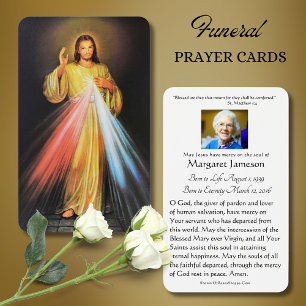 Katholische Funeral Divine Mercy Gedenkkarte -