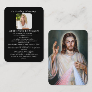 Katholische Funeral Divine Mercy Schwarze Gebetska Visitenkarte