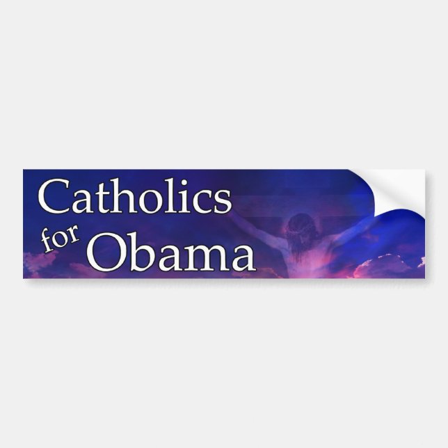 Katholische für Obama Autoaufkleber (Vorne)
