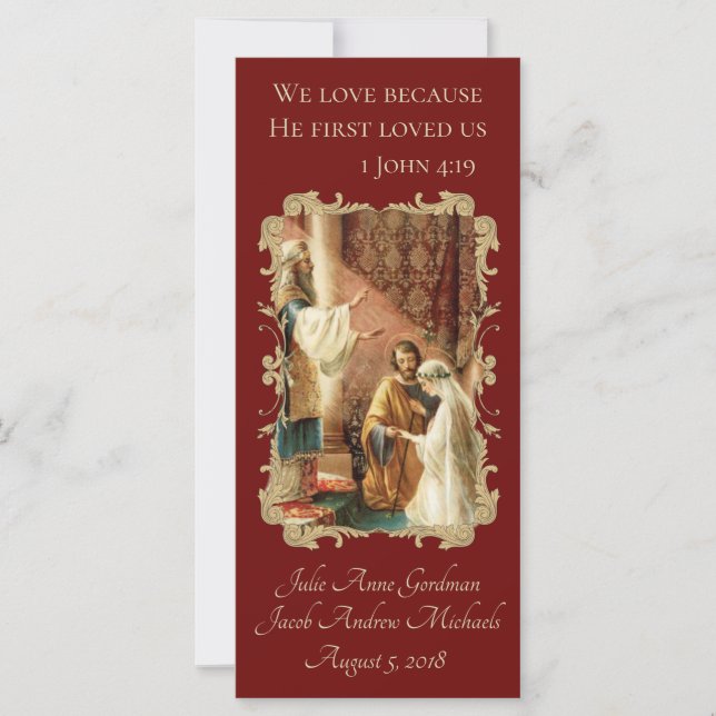 Katholische Gastgeschenk Hochzeit-Drehbuch Gold-Ma (Vorderseite)