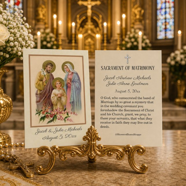 Katholische Gastgeschenk Hochzeit Heilige Familie  Visitenkarte (Von Creator hochgeladen)