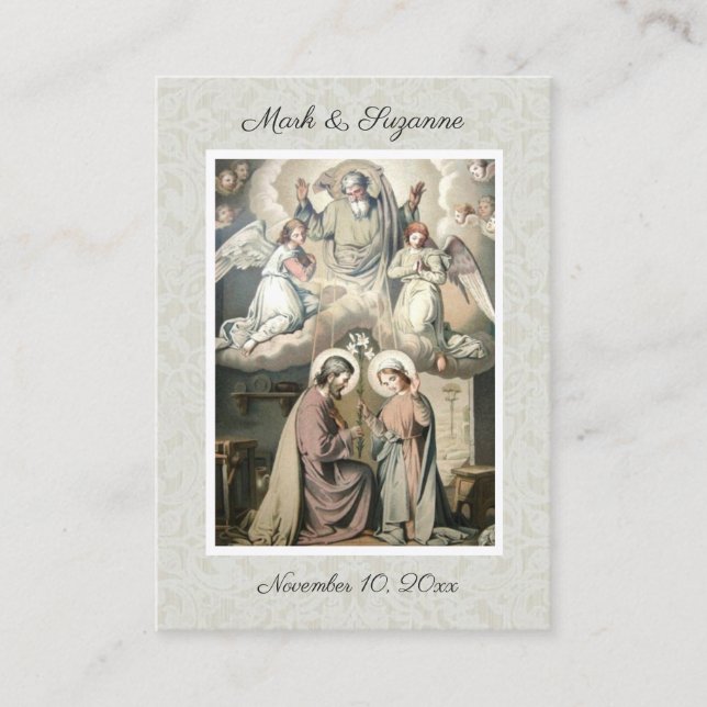Katholische Gastgeschenk Hochzeit Heilige Familie  Visitenkarte (Vorderseite)