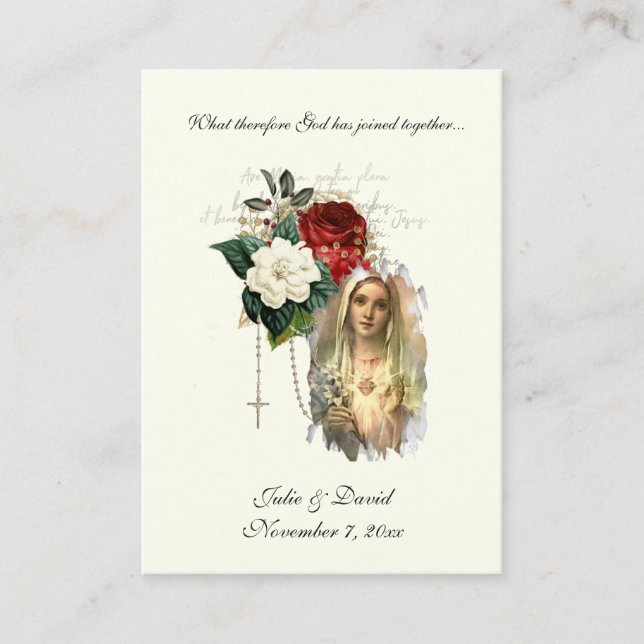 Katholische Gastgeschenk Hochzeit Heilige Karte (Vorderseite)