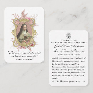 Katholische Gastgeschenk Hochzeit St. Therese Vint Visitenkarte