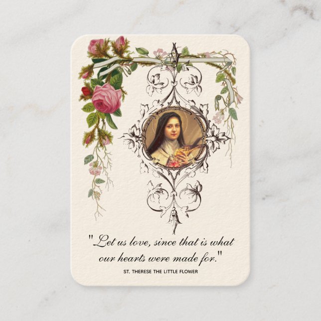 Katholische Gastgeschenk Hochzeit St. Therese Vint Visitenkarte (Vorderseite)