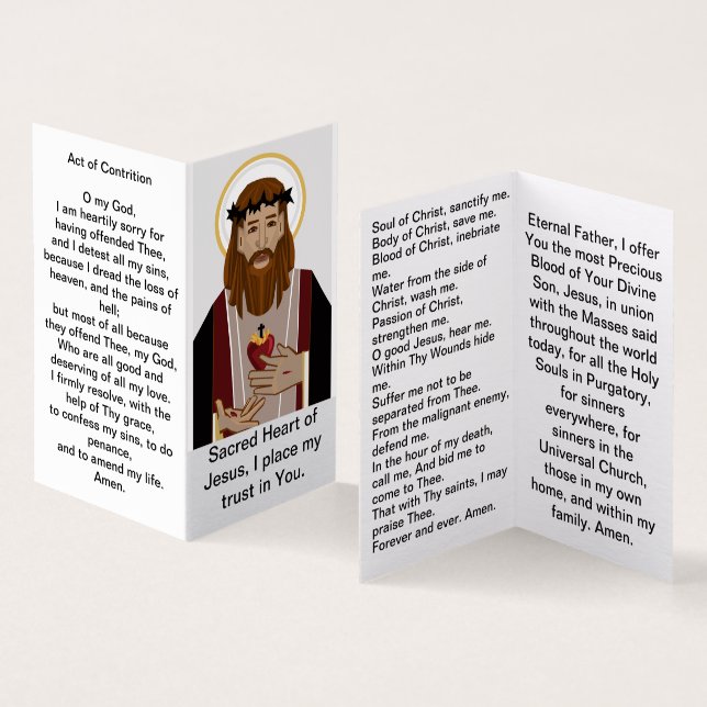 Katholische Gebete an Jesus (Innenseite und Außenseite)