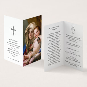Katholische Gebetskarte   Goldfinch-Madonna