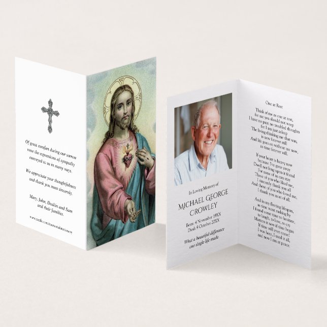 Katholische Gebetskarte | Herzchen Jesus (Innenseite und Außenseite)