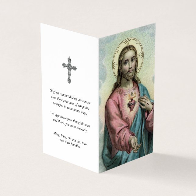 Katholische Gebetskarte | Herzchen Jesus Visitenkarten (Vorderseite)