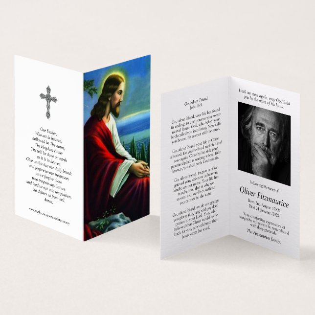 Katholische Gebetskarte | Jesus Christus beten (Innenseite und Außenseite)