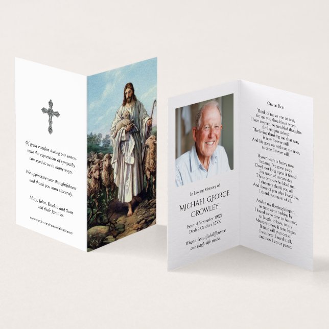 Katholische Gebetskarte | Jesus Good Shepherd 6 (Innenseite und Außenseite)