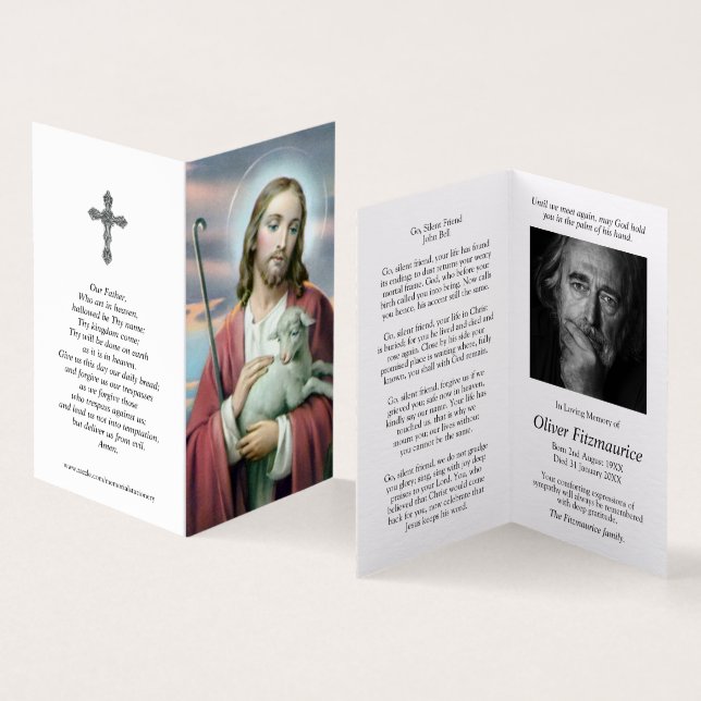 Katholische Gebetskarte | Lamm Gottes (Innenseite und Außenseite)