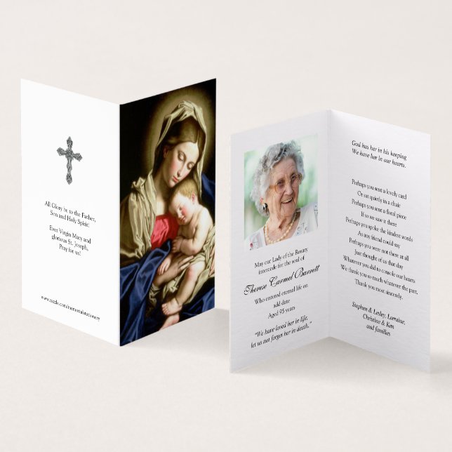 Katholische Gebetskarte | Madonna & Kind (Innenseite und Außenseite)