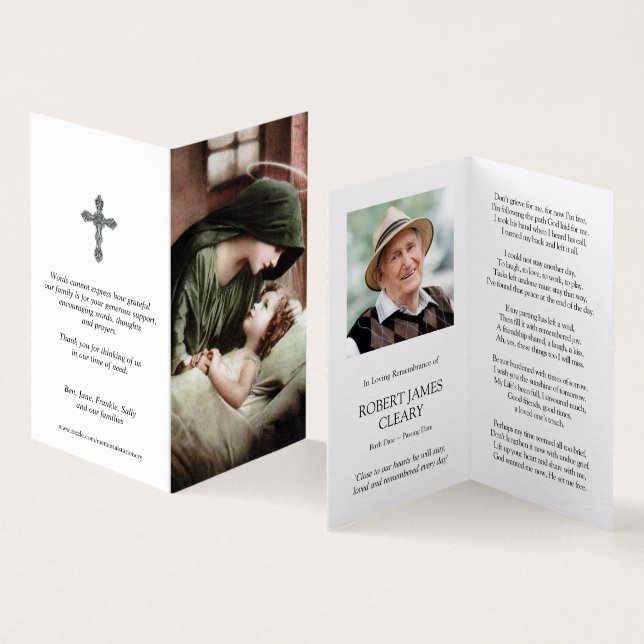 Katholische Gebetskarte | Mutter Mary (Innenseite und Außenseite)