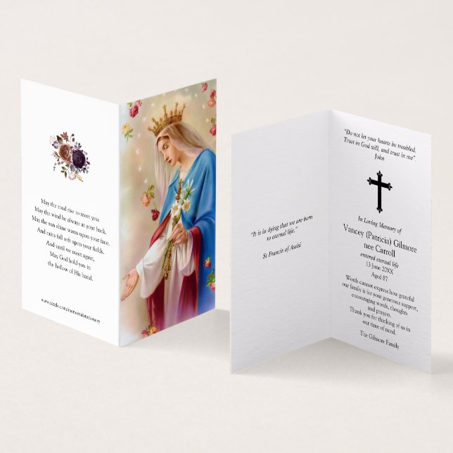 Katholische Gebetskarte | Rosaries (Innenseite und Außenseite)